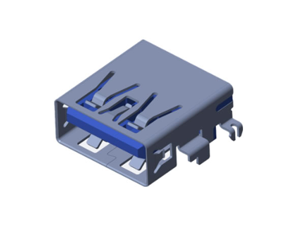 USB 3.0 AF 沉板4.56 DIP 90度 L=13.7